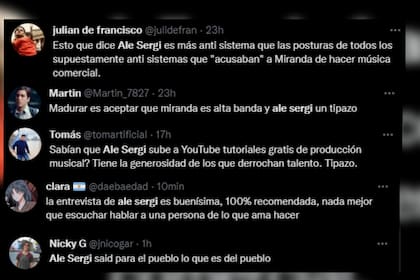 Los usuarios apoyaron a Ale Sergi (Foto Twitter)