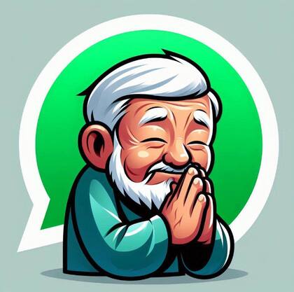 Los usuarios con el launcher instalado pueden cambiar el logo de Whatsapp por imágenes alusivas a Karate Kid, como esta inspirada en el Sr. Miyagi, y creadas a través de inteligencia artificial