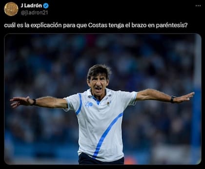 Los usuarios de las redes ironizaron con la forma del brazo de Gustavo Costas