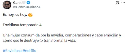 Los usuarios de las redes reaccionaron al estreno de Envidiosa (Foto: Captura de X)