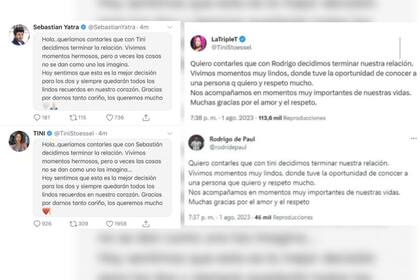 Los usuarios de Twitter detectaron las similitudes de los comunicados de Tini Stoessel (Captura Twitter)