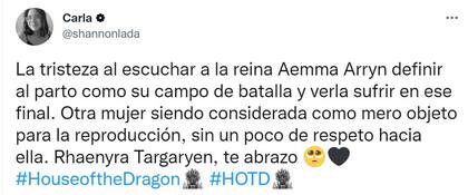 Los usuarios de Twitter señalaron el papel de la mujer en la escena.
