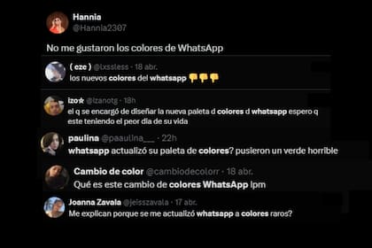 Los usuarios opinaron sobre la actualización de WhatsApp (Captura X)