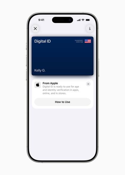 Los usuarios pueden crear y añadir fácilmente una identificación digital a Apple Wallet con un pasaporte estadounidense