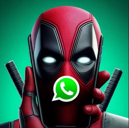 Los usuarios que quieran reemplazar el logo de WhatsApp por el rostro de Deadpool pueden generar esta imagen con inteligencia artificial
