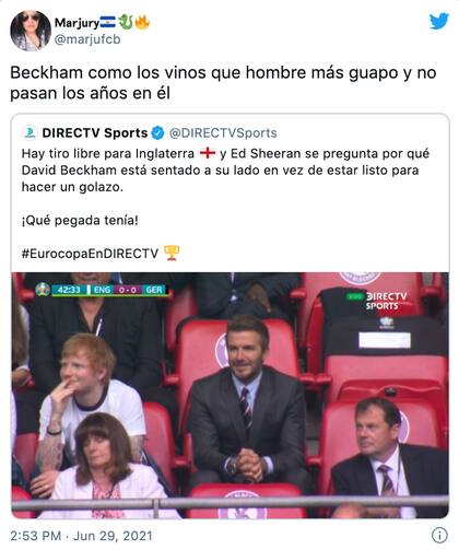 Los usuarios reaccionaron ante la presencia de Beckham y Ed Sheeran en la Eurocopa