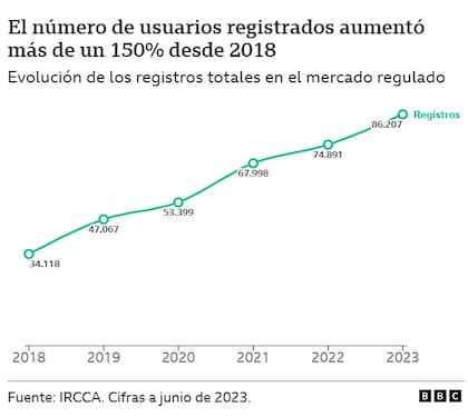 Los usuarios registrados para el consumo de marihuana en Uruguay