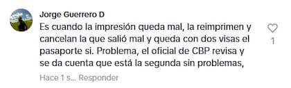Los usuarios respondieron a la tiktoker con experiencias similares en sus visas
