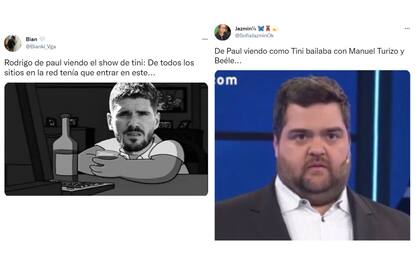 Los usuarios se acordaron de Rodrigo De Paul, luego del show de Tini