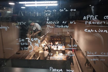 Los vidrios con anotaciones y fórmulas