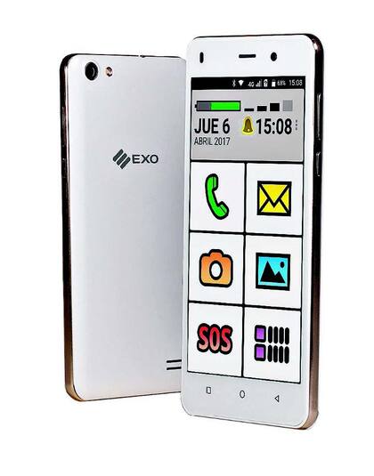 El Spanky Fácil 4G, de EXO tiene íconos grandes y claros
