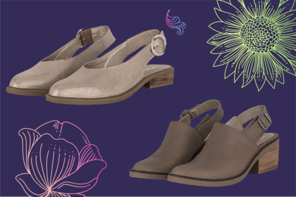 Los zuecos con un leve taco son una buena opción para empezar a mostrar algo de piel