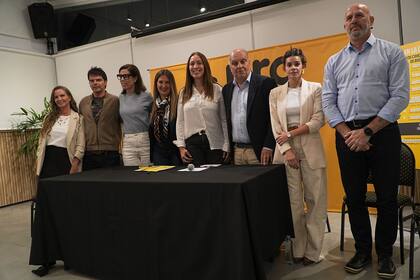 Lospennato, Vidal, Lombardi y Alonso, durante la conferencia de prensa