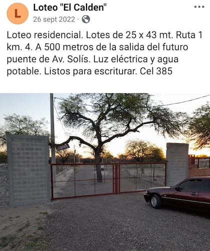 Loteo "El Caldén", en Santiago del Estero