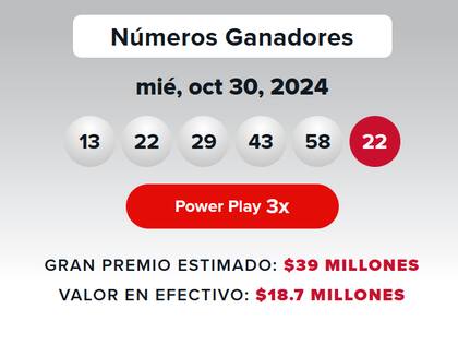 Lotería Powerball de este miércoles