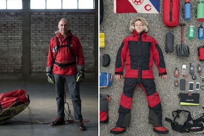 Louis Rudd (izquierda), de 49 años, y Colin OBrady, de 33, quieren ser los primeros en atravesar la Antártida por sí solos y sin ayuda