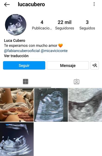 Luca Cubero ya cuenta con su propio Instagram, en el que tiene más de veinte mil seguidores