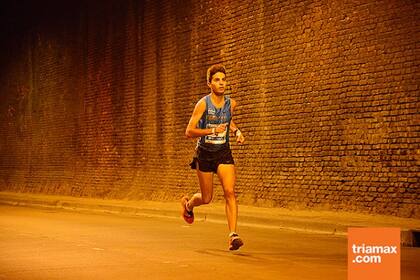 Lucas Bagaloni, en plena maratón