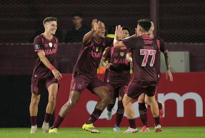 Lucas Besozzi fue el autor del único gol que Lanús logró convertir este sábado (Foto: JUAN MABROMATA / AFP)