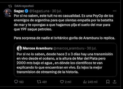 Lucas Sagaz opinó sobre el streaming del Conicet