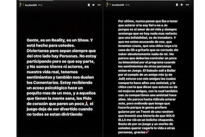 Lucca hizo un fuerte descargo en el que pidió empatía (Foto Instagram @luccabardelli)