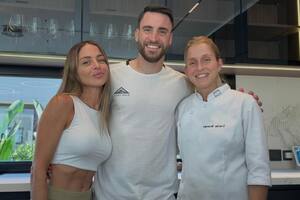 Lucía junto a Nico Tagliafico y Caro Calvagni