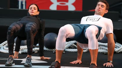 Luciana Aymar y Michael Phelps en un día especial