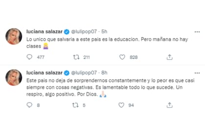 Luciana Salazar se pronunció en Twitter (Foto: Twitter @lulipop07)