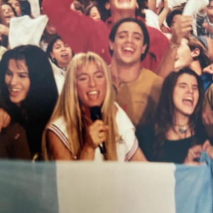Luciano Castro y Cris Morena en el set de Jugate conmigo
