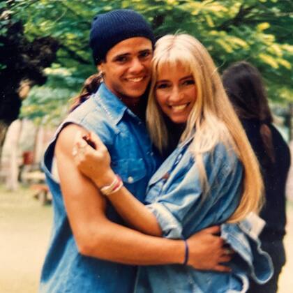 Luciano Castro y Cris Morena en el set de Jugate conmigo