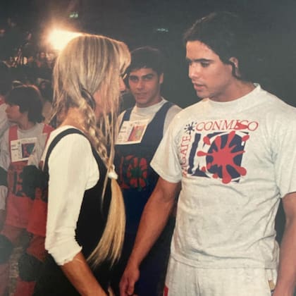 Luciano Castro y Cris Morena en el set de Jugate conmigo