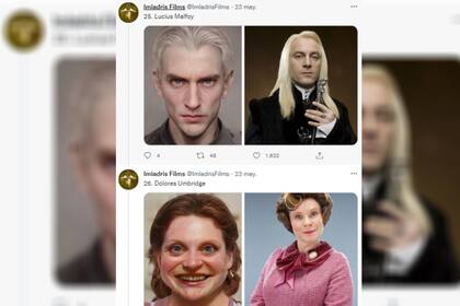 Lucius Malfoy y Dolores Umbridge (Foto Twitter @ImladrisFilms)