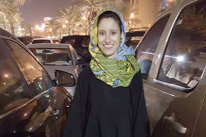 Lucrecia, con su vestimenta obligatoria.