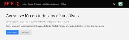 Luego de cambiar la contraseña deberás cerrar sesión en todos los dispositivos