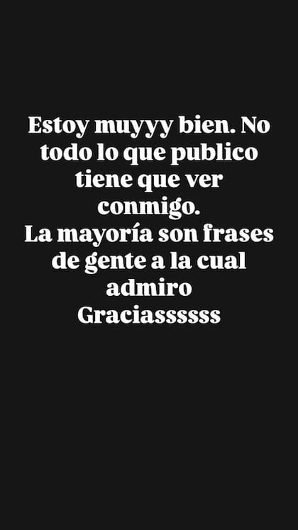 Luego de las acusaciones, González Oro aclaró que las frases que había posteado anteriormente no se referían a él
