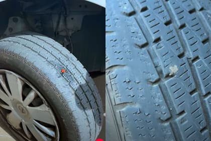 Luego de unos días de rodaje el neumático continúa perfecto. (YouTube Eso que lo arregle Papá)