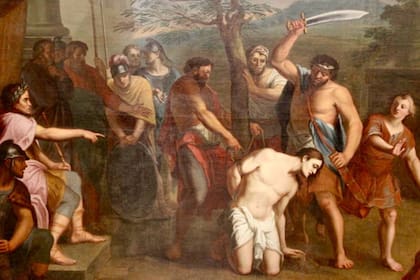 Luego de varios intentos de ejecución, finalmente los romanos decapitaron a Pantaleón al lado de un olivo seco, que revivió al entrar en contacto con la sangre del mártir