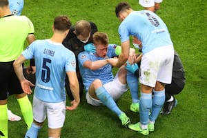 Champions. Doble fractura en el rostro: la terrible lesión que sufrió De Bruyne