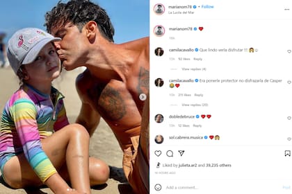 Luego del tierno posteo, Camila Cavallo prestó atención a un peculiar detalle y le dedicó a su expareja un divertido comentario