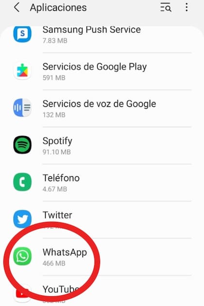 Luego hay que pulsar el ícono de WhatsApp