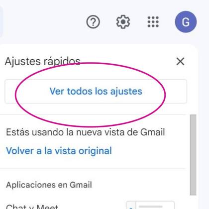Luego hay que pulsar los ajustes para llegar a la firma