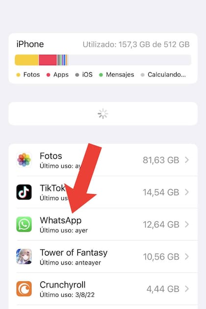 Luego se busca otra vez ícono de "WhatsApp"