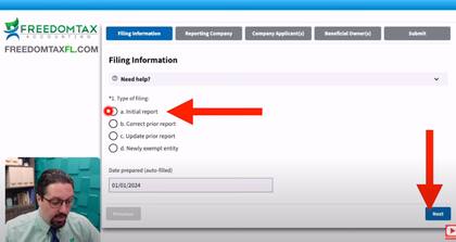 Luego se debe proporcionar información de la empresa