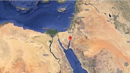 Lugar del hallazgo, en la frontera con Egipto y Jordania
