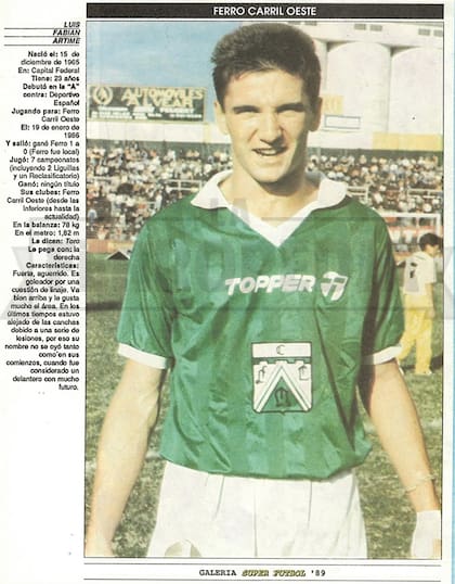 Luifa Artime hizo las inferiores en Ferro y debutó en Primera en enero de 1986 con un gol ante Deportivo Español