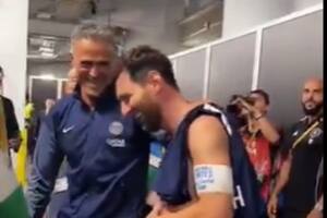 Luis Enrique y Lionel Messi se saludaron en la zona de vestuarios, luego del partido entre Inter Miami y PSG, por el Mundial de Clubes