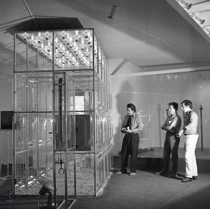 Luis Fernando Benedit con su obra Biotrón en la XXXV Bienal de Venecia