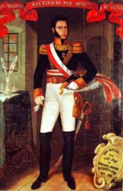 Luis José de Orbegoso, enfrentaba fuertes levantamientos contra su gobierno en la costa y en el sur del país