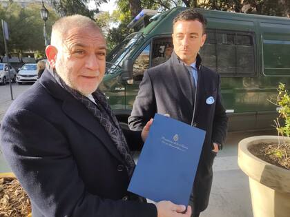 Luis Juez y Rodrigo de Loredo, durante el acto de Milei en Córdoba