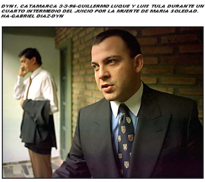 Guillermo Luque y Luis Tula, los dos acusados del asesinato, en una pausa del primer juicio. Crédito: DYN
